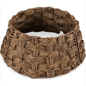 24 In. Basket Woven Hyacinth Christmas Cellulose Tree Collar, Skirt Accessory